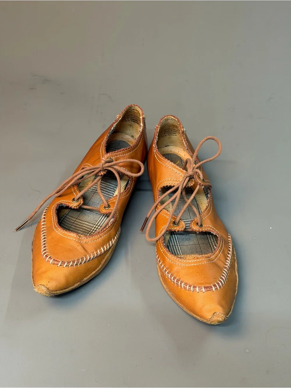 Women’s Tan Lace-Up Wedge Flats — Stylish Comfort
